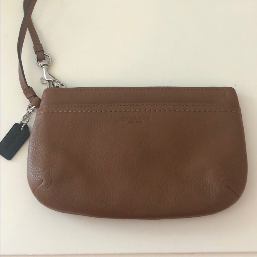 Light brown coach wristlet